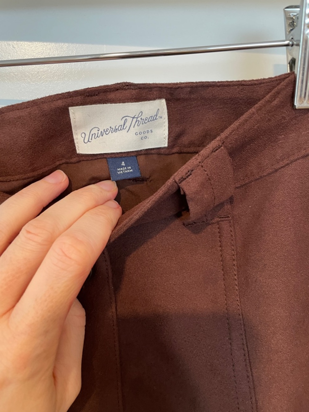 Button-Front A-Line Skirt in Deep Brown - Picture 3 of 5